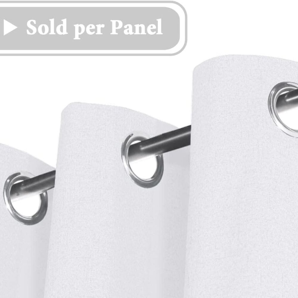 Blackout Linen Curtain - Thermal Insulated - White (1 panel) - Picture 2 of 7